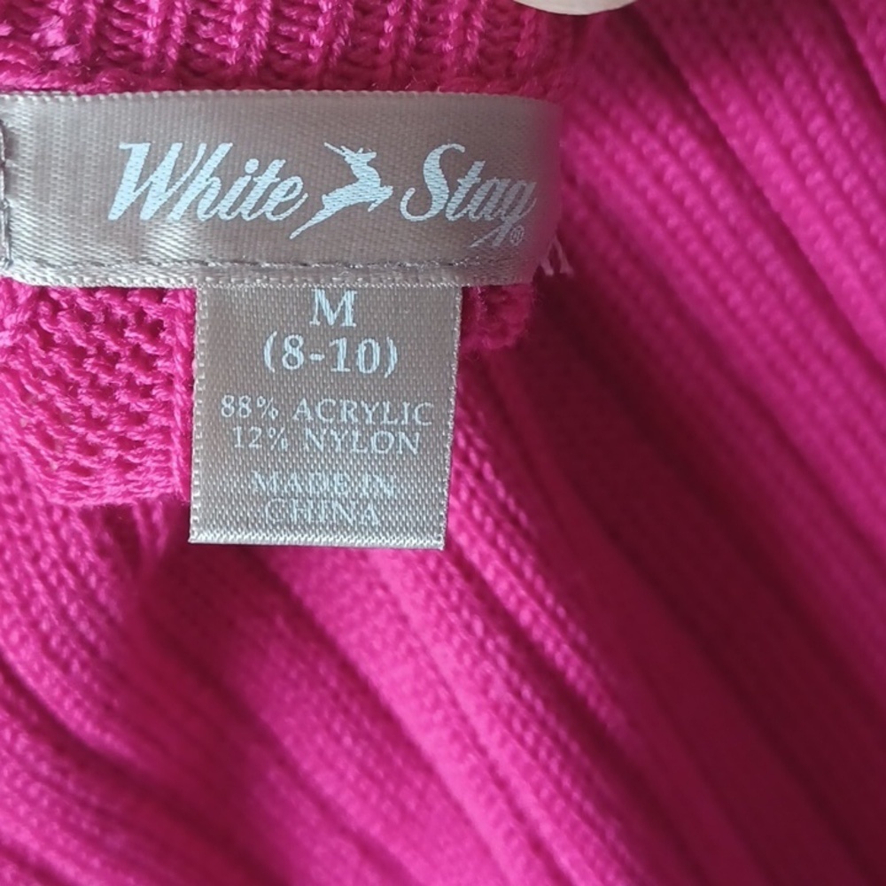 White Stag Cable Knit Sweater Women's M (8-10) Long Sleeve Acrylic Blend — image 5 of 6